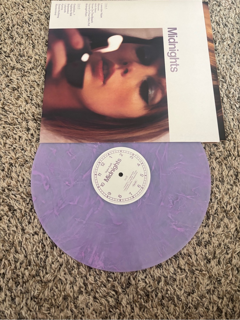 Taylor Swift Purple 'Midnights' Vinyl Record